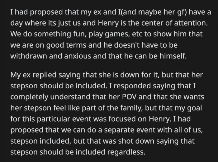 He just wanted to reassure Henry that there is no tension in their family and maybe help him regain his confidence as well as ease his anxiety about their new setup.