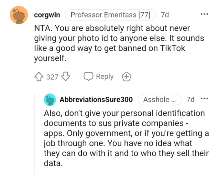 A good way to get banned on TikTok