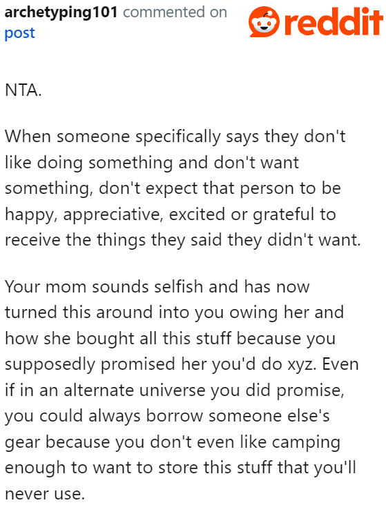 The OP's reaction was to be expected.