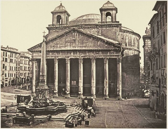 The First Known Picture Of The Pantheon In Rome (Mid 19th Century)
