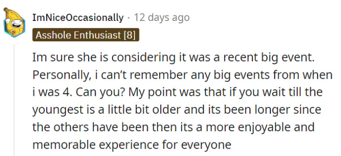 Indeed, personal memories from early childhood can be difficult to recall as adults...