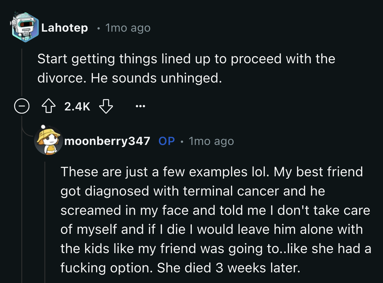 He finds a spoon to dig even deeper.