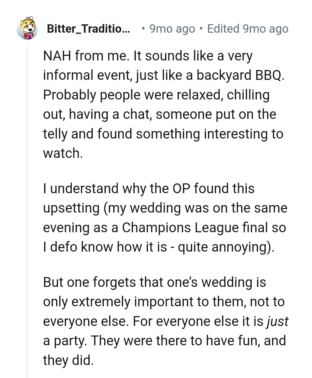 They forgot that one's wedding is important to them