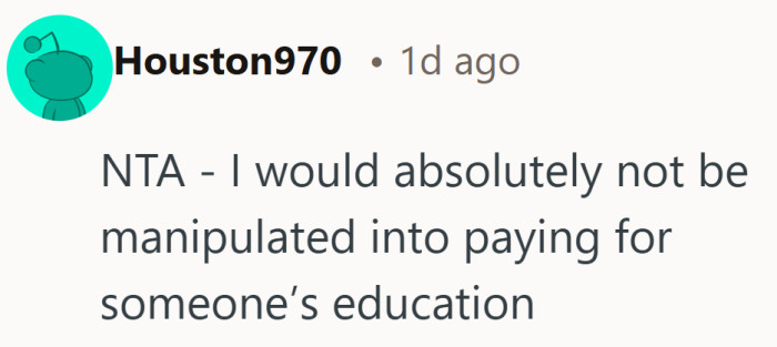 Calling it manipulation cuts through all the polite family language.