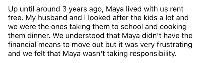 Maya was living with her parents with both of her children rent-free for three years until she began dating a wealthy man online.