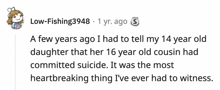 13. A mom who had to tell her teenage daughter that her cousin died