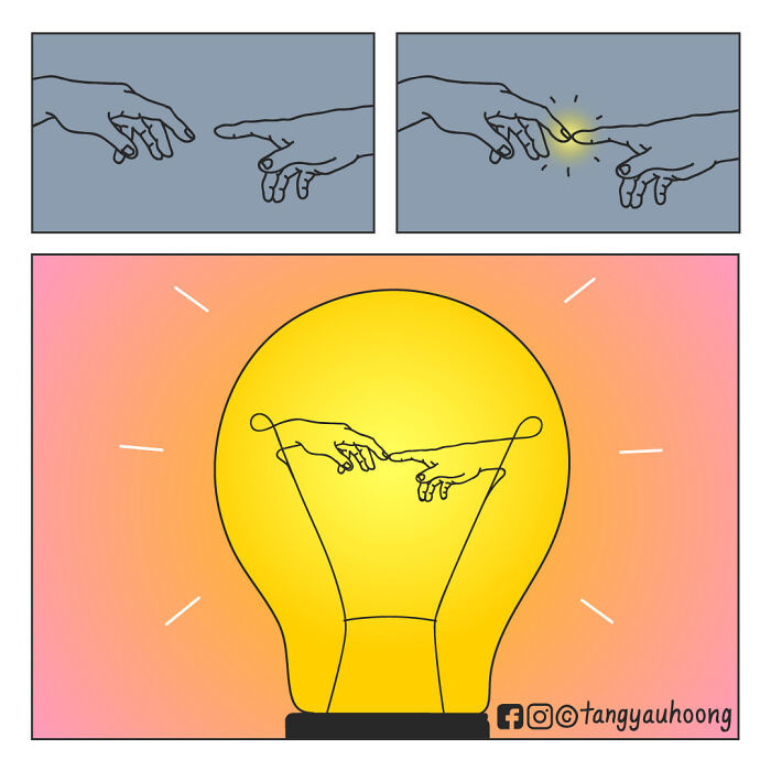 This is the perfect illustration of how one of humankind's most important inventions came to be.