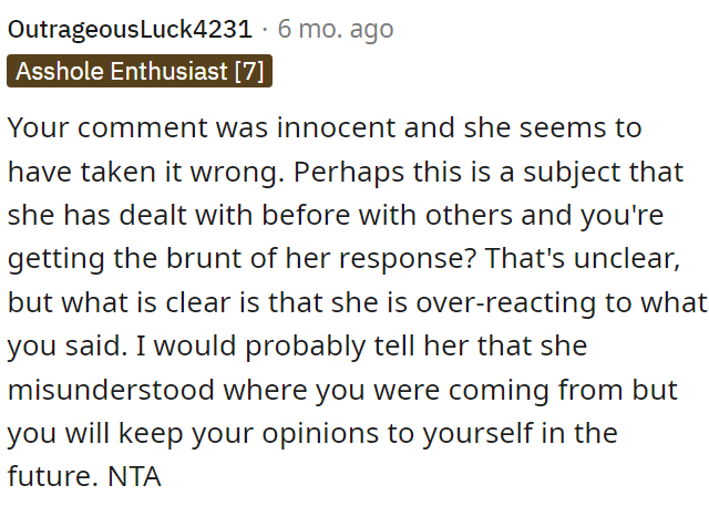 It may be a sore spot for her, and that's why it was such a big deal.