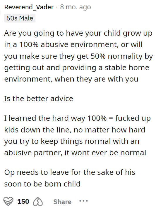 This perspective is valuable as it highlights how separation can benefit a child growing up in a dysfunctional family environment.