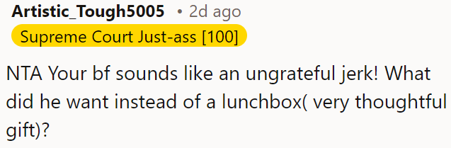 OP's boyfriend seems unappreciative!