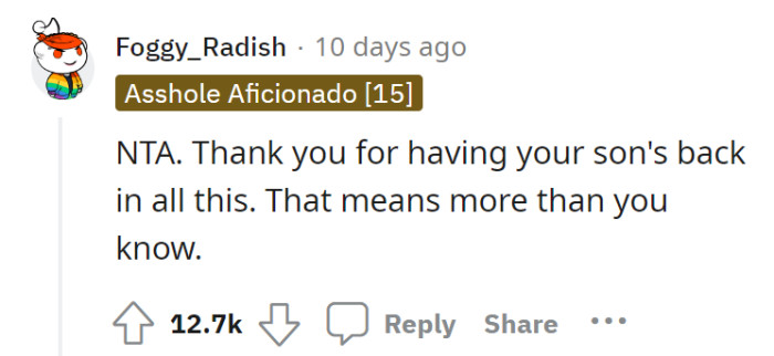 The kid’s feelings is just as important. This could mark a trauma on him for all we know.