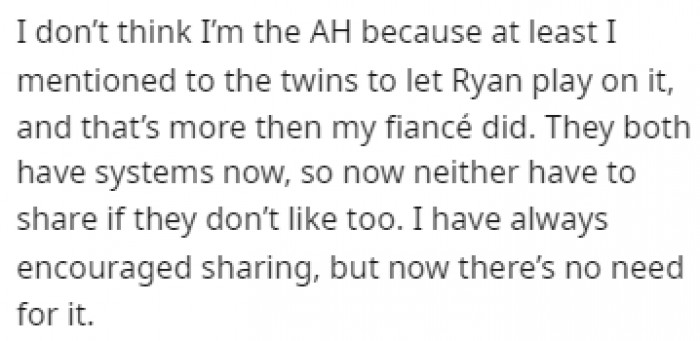 OP believes that she's not in the wrong because at least she tried