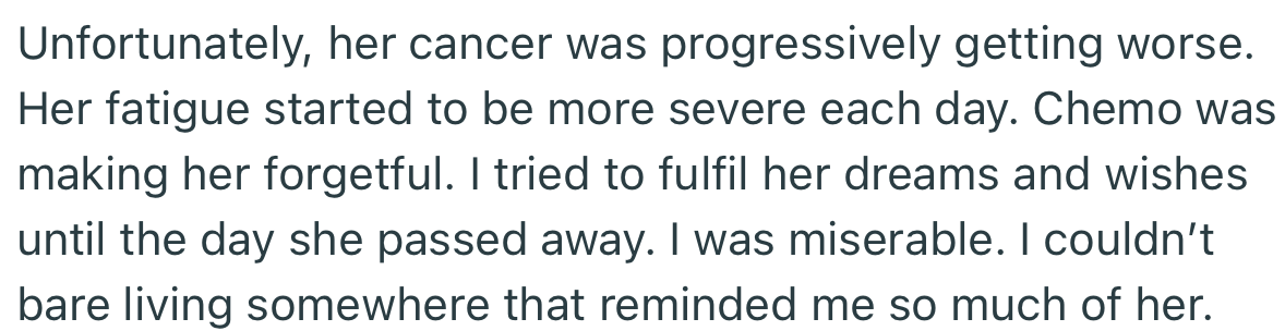 Sadly, OP’s Wife Lost the Battle to Cancer