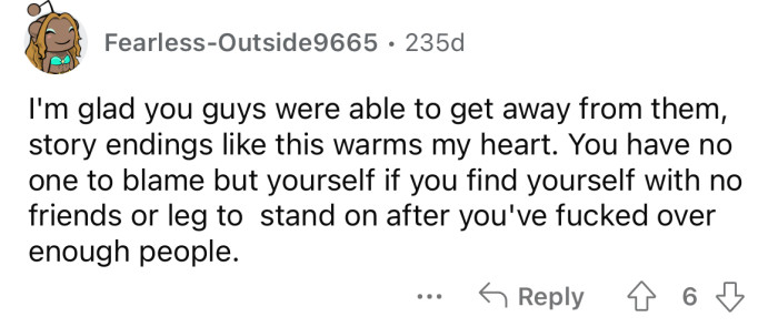 At least the story has a happy ending.