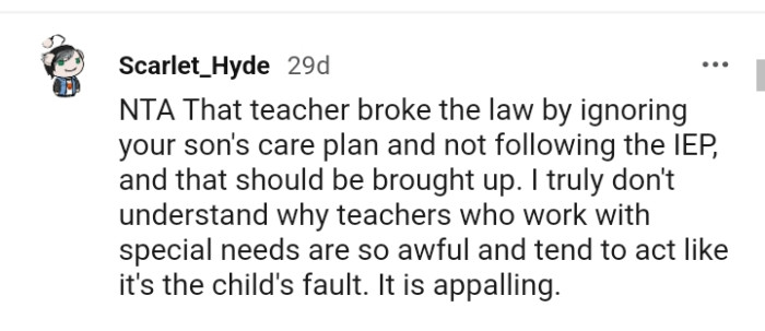 Teachers who work with special needs are so awful