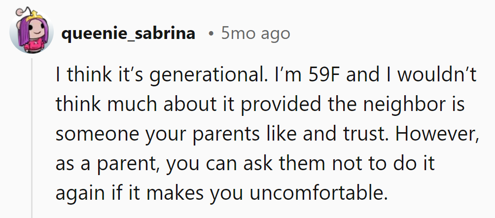 Generational quirks aside, trust and comfort matter—politely set boundaries for peace of mind.