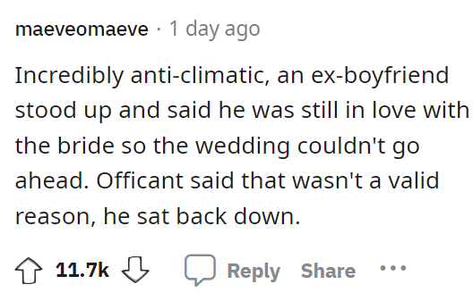 This is so funny to imagine because we bet the officiant was quick with their responses as well.