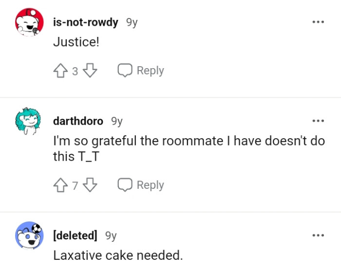 This Redditor is thankful for the kind of roommate they have, while another would have gotten a laxative cake instead
