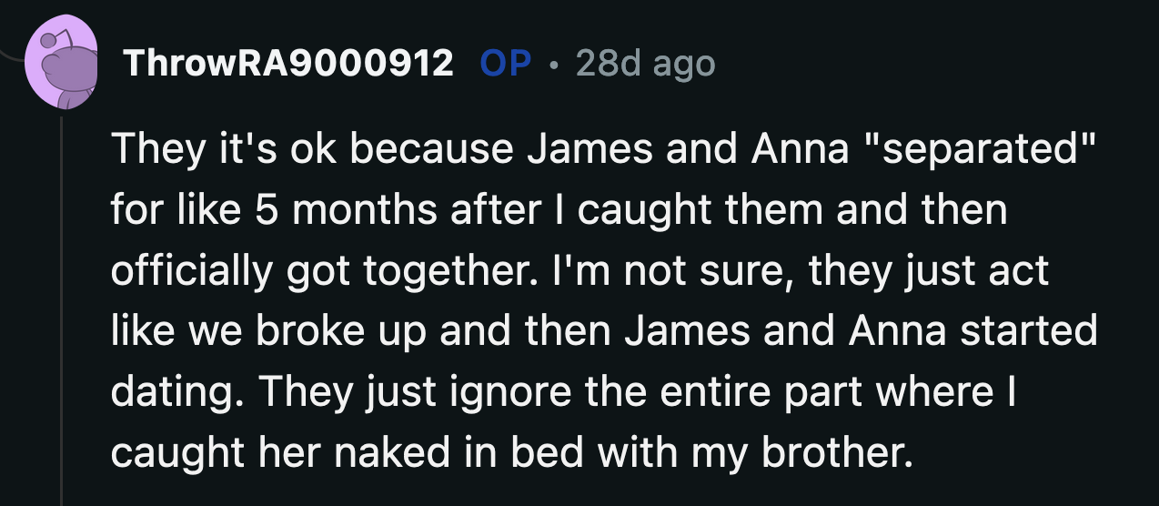 A faux separation erasing an affair is news to me.