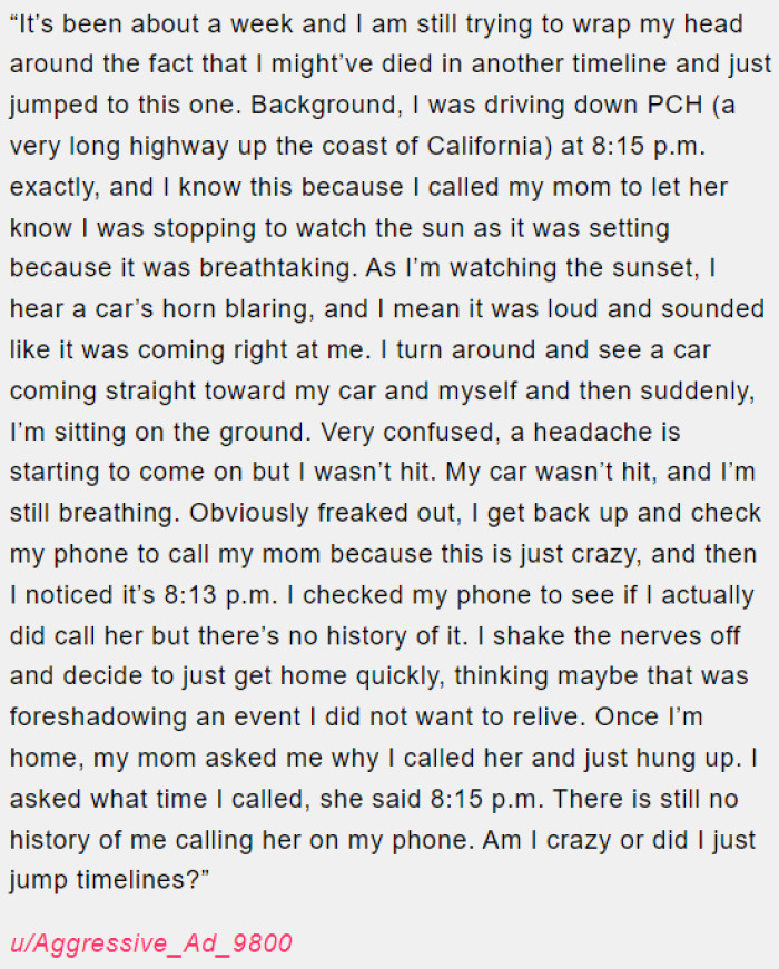 A timeline leap or mere imagination?