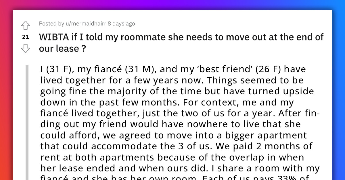 Redditor Wants Her Roommate to Move Out After She Starts Acting Weird