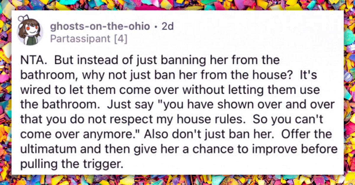 Woman Asks If She Will Be An A**hole If She Bans Her Mom From Using Her Bathroom