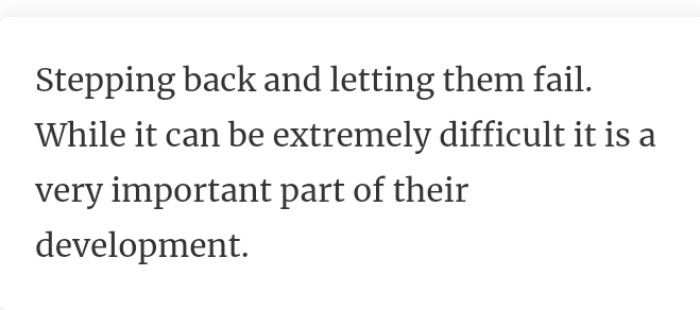 11. Letting them fail