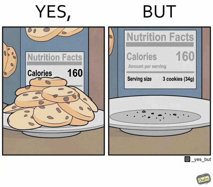 10. The nutrition labels are always looking for a way to trick you.