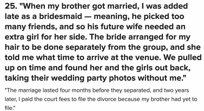 Sometimes the pre-wedding stuff foretells how the marriage is going to be