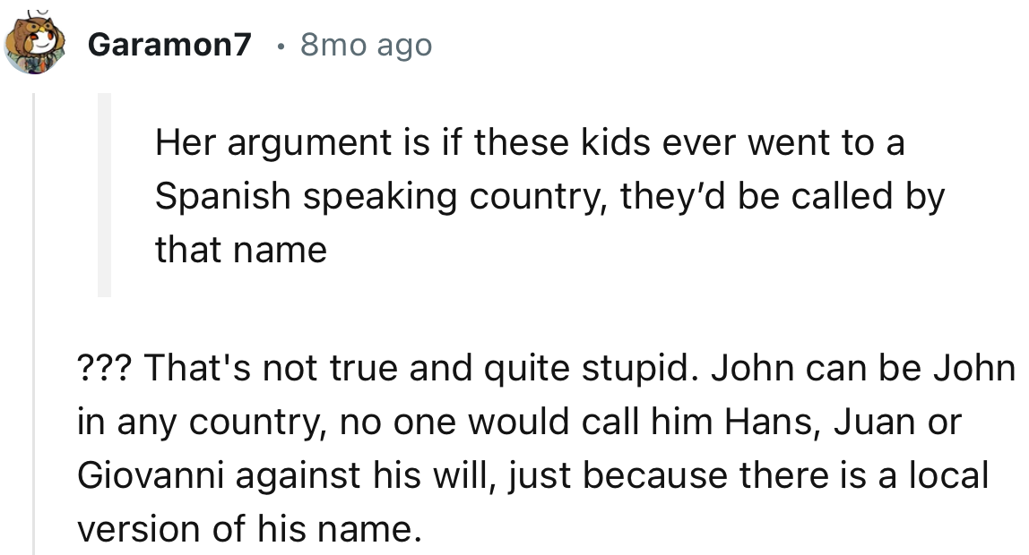 This user doesn’t agree with the Spanish teacher’s logic