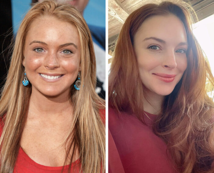 1. Lindsay Lohan (2002 And Now)