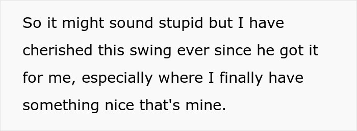 I have cherished this swing