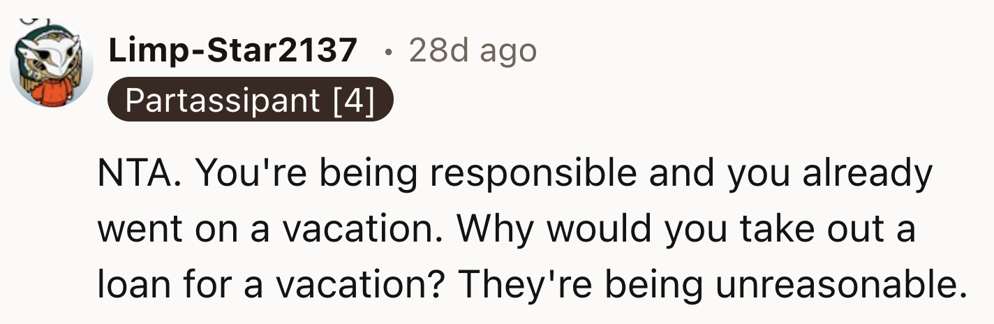 The parents are the ones being unreasonable
