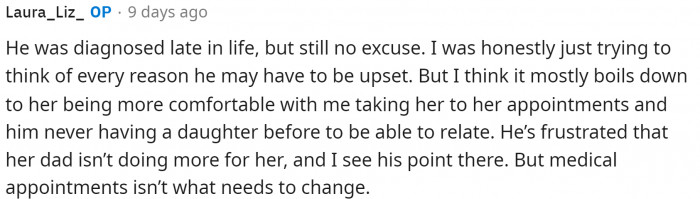 Here's what OP said about what she really thinks her husband's issue is.