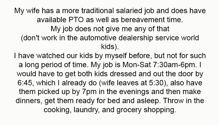 My wife has a more traditional salaried job