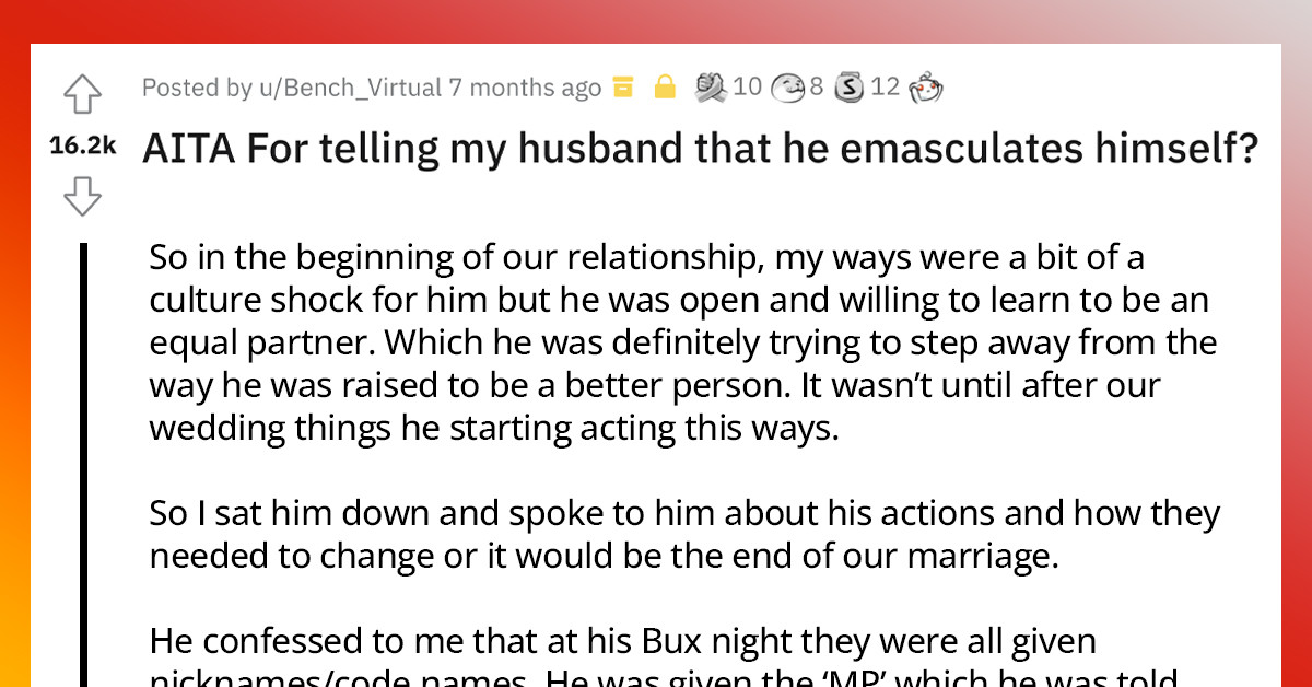 Independent Redditor Snaps At Husband After Multiple Incidents Of Him Acting Like A Man-Child And Degrading Her