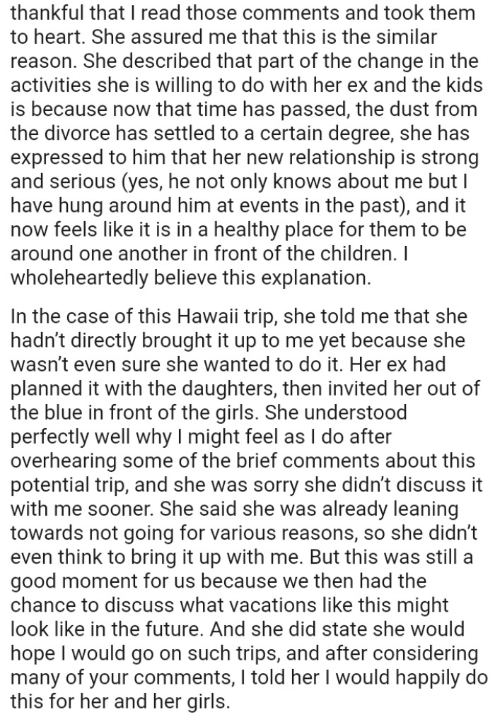 OP's girlfriend said she was already leaning towards not going for various reasons