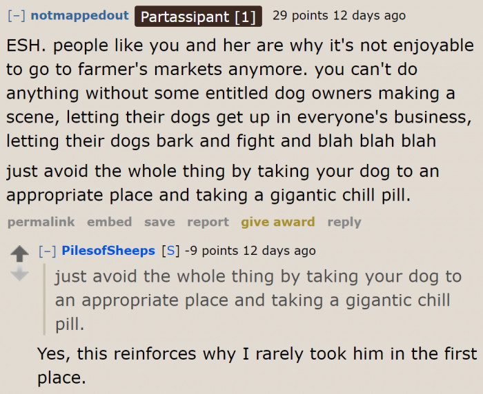 The OP needs a chill pill, as one Redditor suggests.