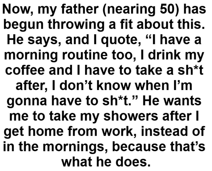 OP's dad is throwing a fit about it