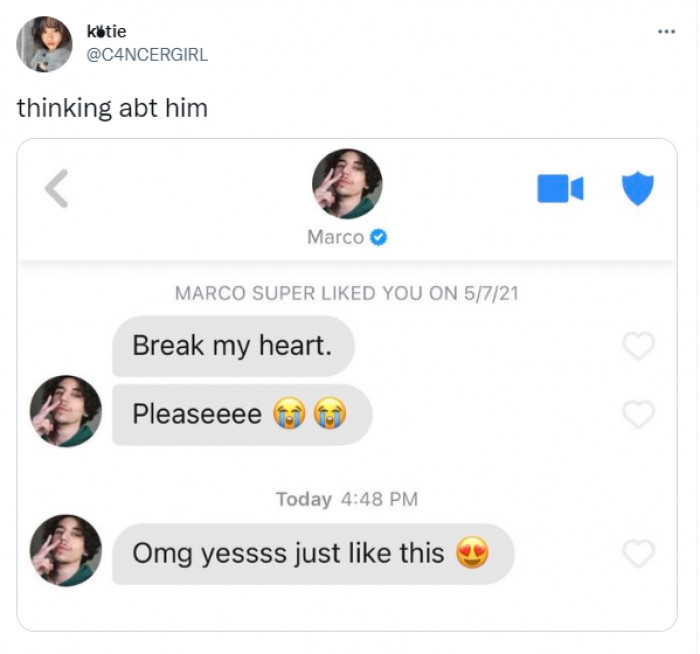 40. That's one way to take rejection.