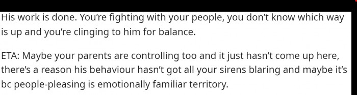 Then the commenter ends with this and adds an edit in there for a different perspective.