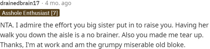 Sister's effort deserves recognition