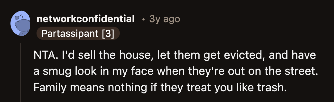 OP should have a picnic ready when her family is moving out. It's the best day for people-watching.