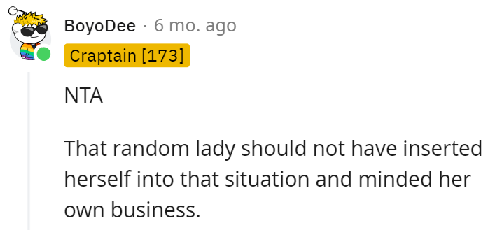 Inserting herself into the situation