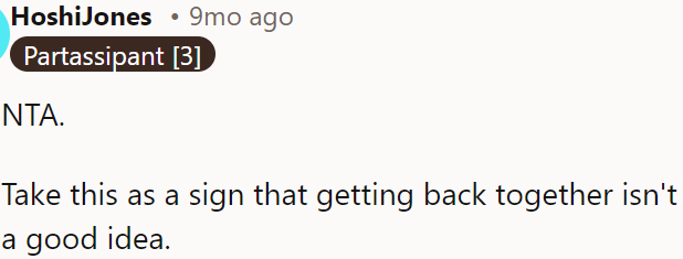 This indicates that rekindling the relationship isn't a wise choice.