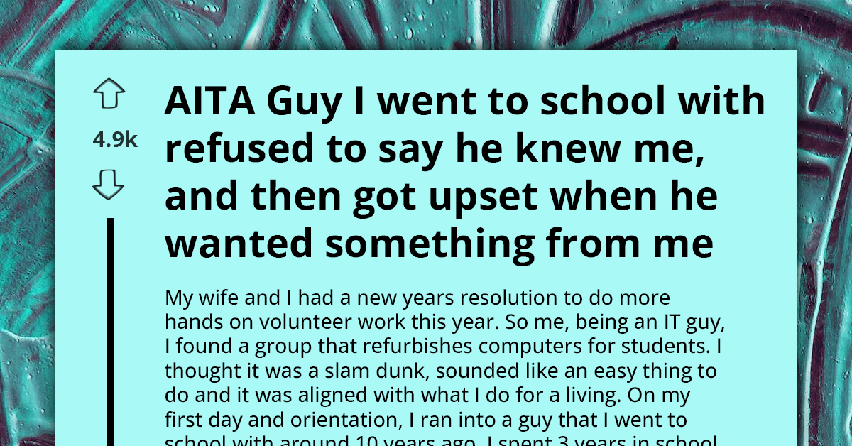 Entitled Man Pretends Not To Recognize Former Classmate, Then Gets Angry When He Doesn’t Buy Him a Drink