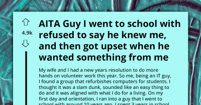 Entitled Man Pretends Not To Recognize Former Classmate, Then Gets Angry When He Doesn’t Buy Him a Drink