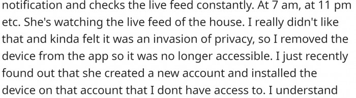 OP discovered that their mother regularly opens every motion alert notification and constantly checks the live feed.