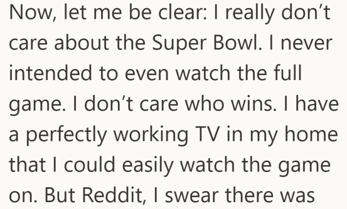 She insists the game did not matter to her, which makes her reaction feel more about principle than football.