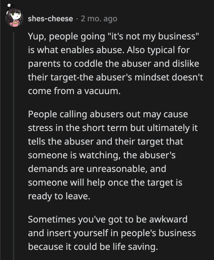 Their Mom's Reaction Is Appalling as Well. She Is Rubber-Stamping Her Son's Abuse and Toxic Tendencies Because She Doesn't Approve of the Woman He Chose to Build a Life With.